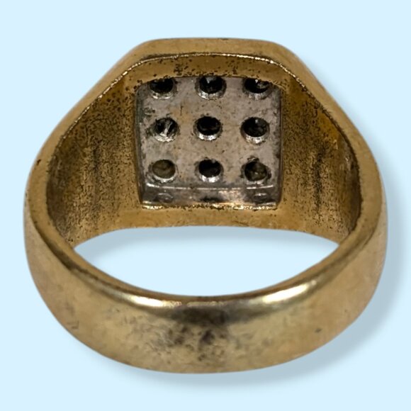 V. Uncas 18K HGE Rhinestone Ring - Picture 5 of 8